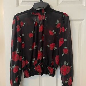 Forever 21 Sheer Rose Top